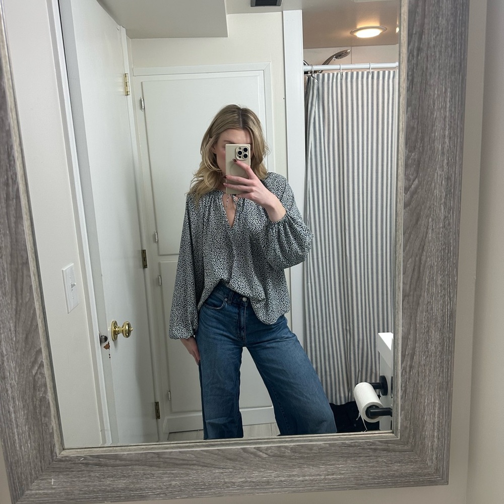 Stylish blue and White Blouse